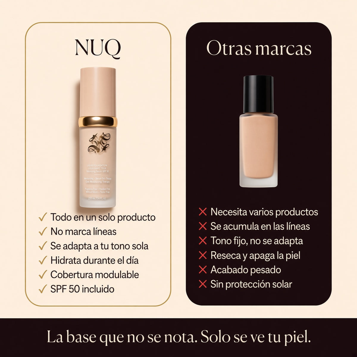 Base Inteligente 5 en 1 con SPF 50 que se Adapta a tu Tono y Perfecciona tu Piel al Instante
