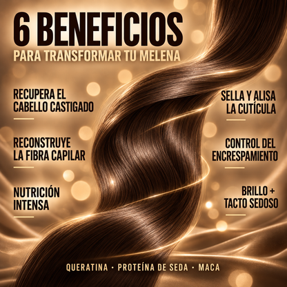Mascarilla Capilar Reparadora Maca Power 500 ml | Queratina + Proteína de Seda + Maca