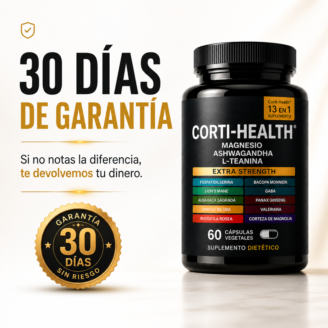 Corti-Health™ 13 en 1 MÁS CALMA. MENOS CORTISOL.