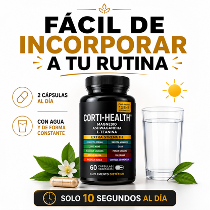 Corti-Health™ 13 en 1 MÁS CALMA. MENOS CORTISOL.