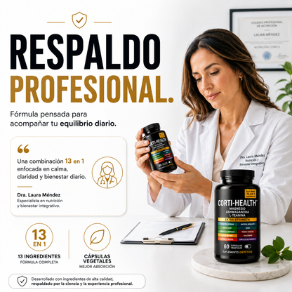 Corti-Health™ 13 en 1 MÁS CALMA. MENOS CORTISOL.
