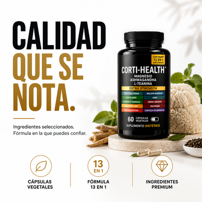Corti-Health™ 13 en 1 MÁS CALMA. MENOS CORTISOL.