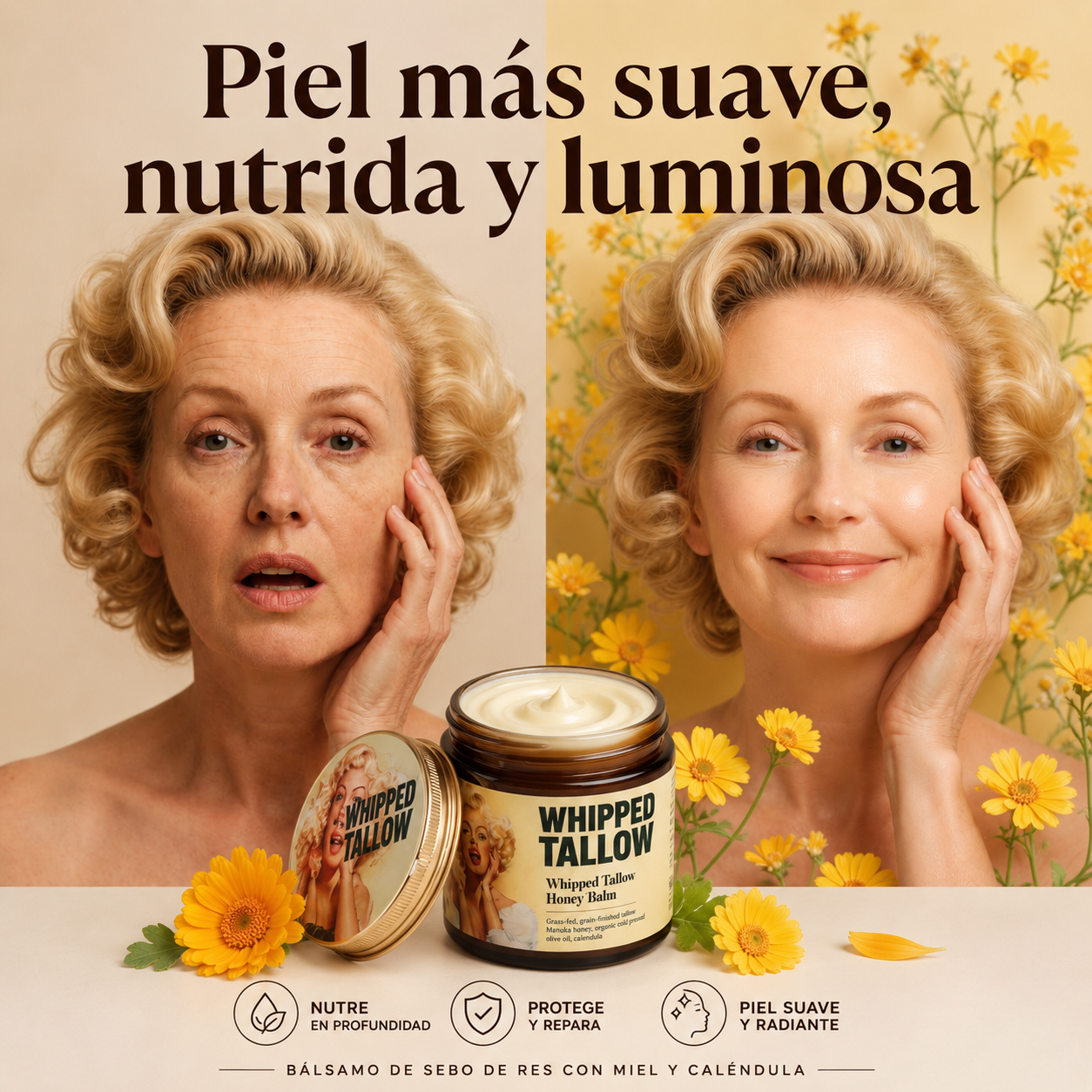 Bálsamo de Sebo de Res con Miel de Manuka y Caléndula – 120 g