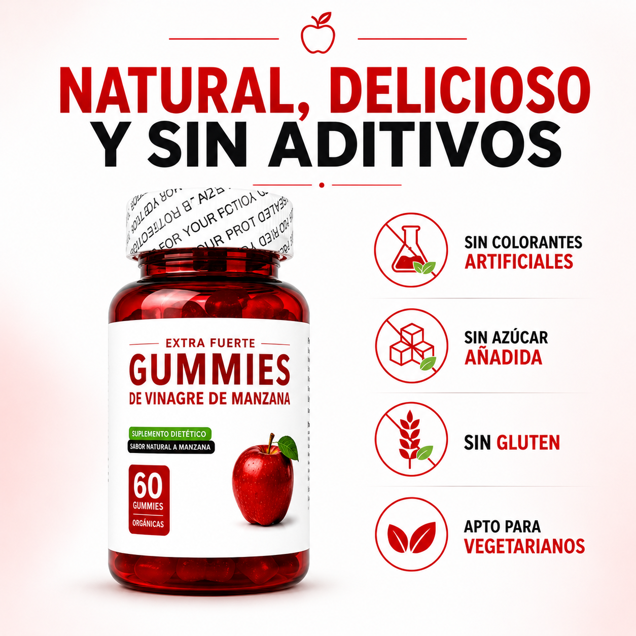 Gummies de Vinagre de Manzana para Control de Peso – 30 Días