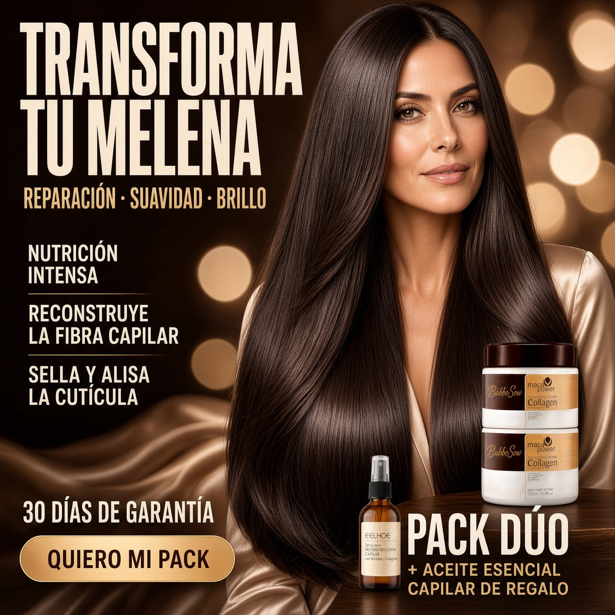 Mascarilla Capilar Reparadora Maca Power 500 ml | Queratina + Proteína de Seda + Maca