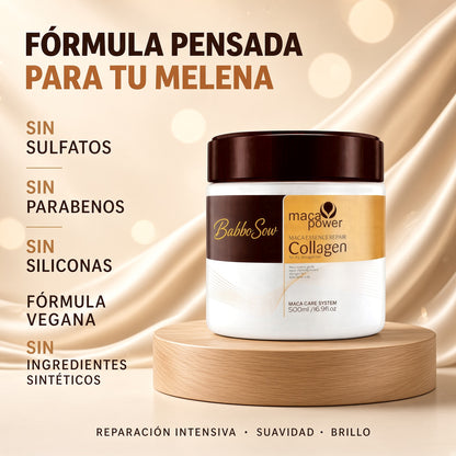 Mascarilla Capilar Reparadora Maca Power 500 ml | Queratina + Proteína de Seda + Maca