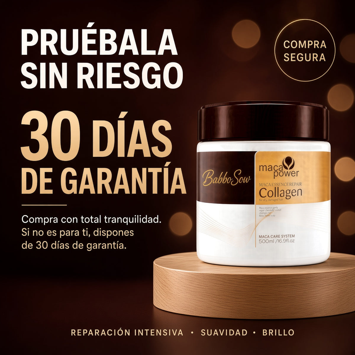 Mascarilla Capilar Reparadora Maca Power 500 ml | Queratina + Proteína de Seda + Maca