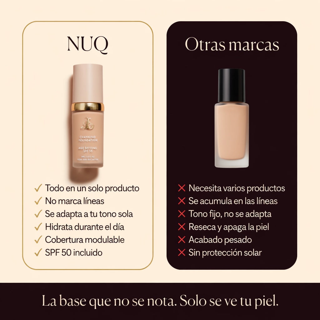 Base Inteligente 5 en 1 con SPF 50 que se Adapta a tu Tono y Perfecciona tu Piel al Instante