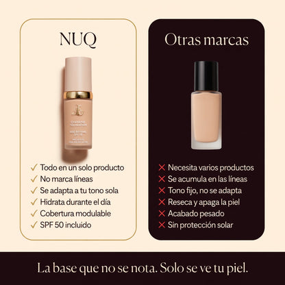 Base Inteligente 5 en 1 con SPF 50 que se Adapta a tu Tono y Perfecciona tu Piel al Instante