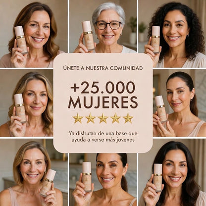 Base Inteligente 5 en 1 con SPF 50 que se Adapta a tu Tono y Perfecciona tu Piel al Instante