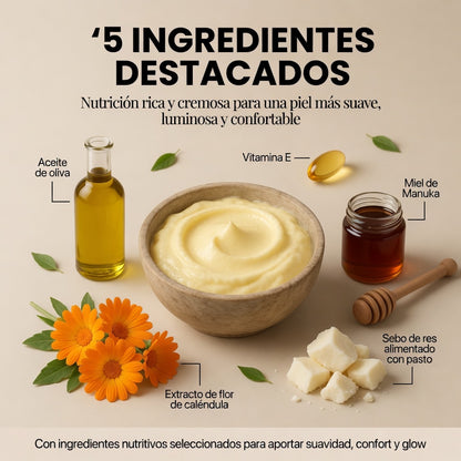 Bálsamo de Sebo de Res con Miel de Manuka y Caléndula – 120 g