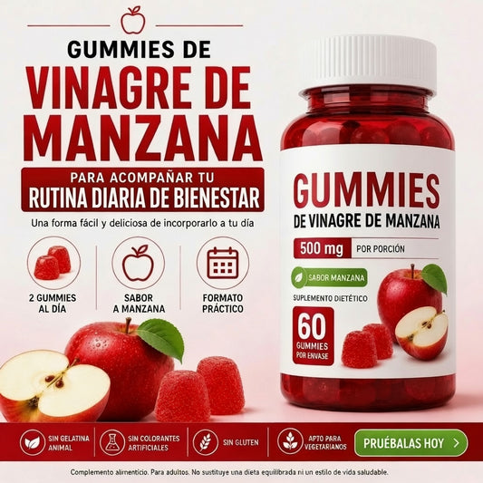 Gummies de Vinagre de Manzana para Sentirte Menos Hinchada y Más Ligera