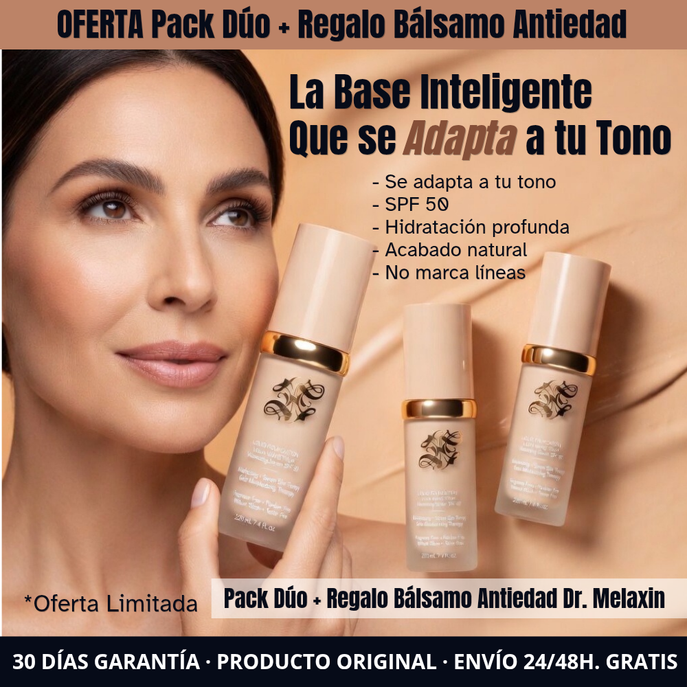 Base Inteligente 5 en 1 con SPF 50 que se Adapta a tu Tono y Perfecciona tu Piel al Instante